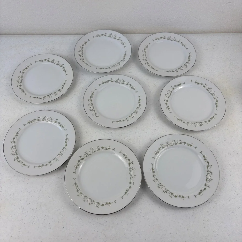 Sheffield Fine China Elegant 502 Bread Dessert Plates Set of‎ 8 Japan 6.25in